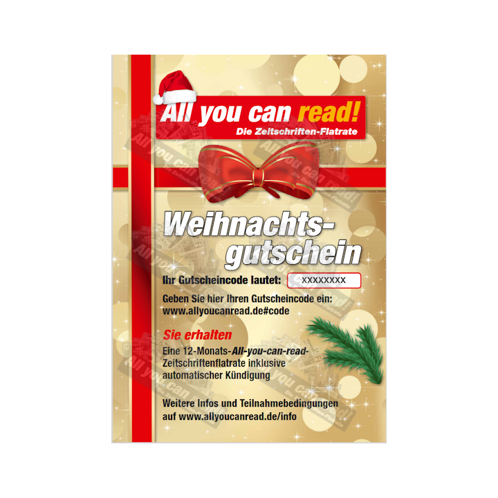 All You Can Read!  Gutschein für 12 Monate